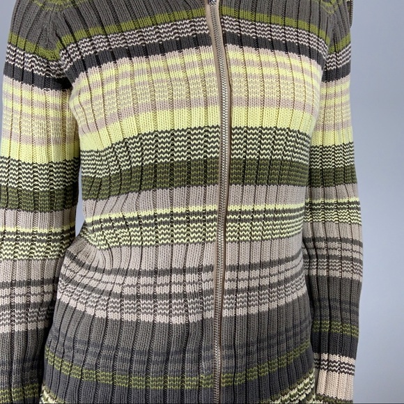 J. Crew Striped Zip-Up Sweater - Picture 2 of 6